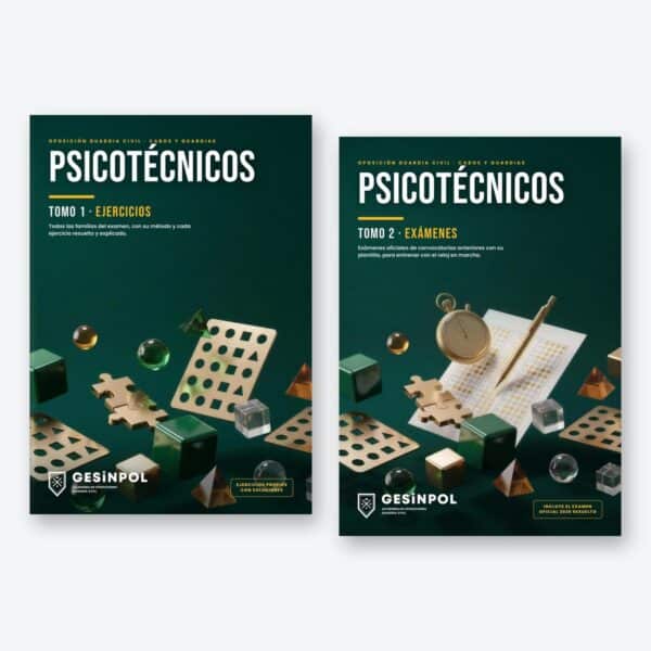 Libro de psicotécnicos Guardia Civil: Tomo 1 de ejercicios y Tomo 2 de exámenes oficiales